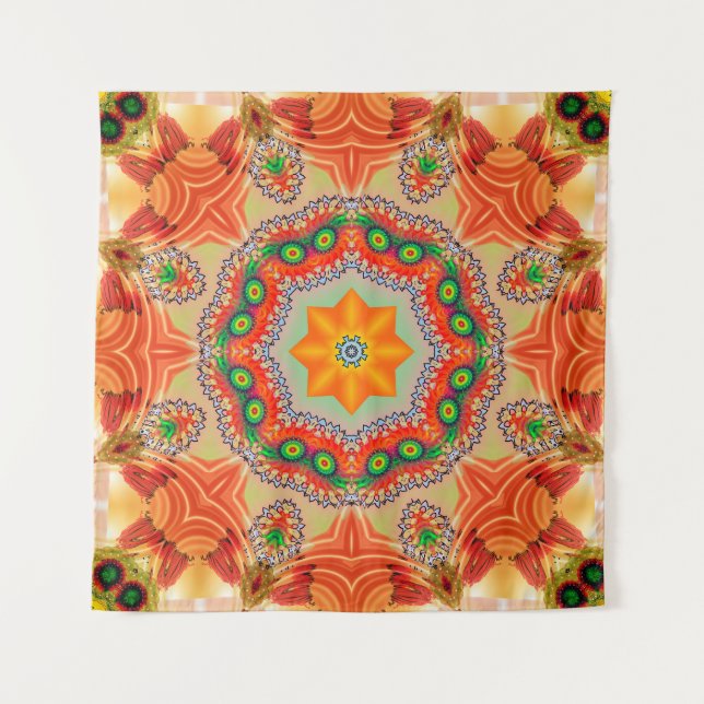 Tapete De Parede Cores de energia vibrantes: design de mandala. (Frente)