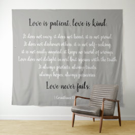 Tapete De Parede Coríntios Verso, O Amor é Paciente (Preto e Branco