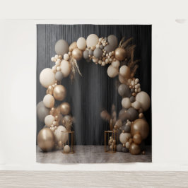 Tapete De Parede Cortina de Fundo de Balões de Cores Neutras Rústic