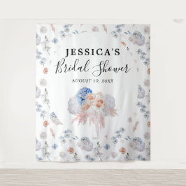 Tapete De Parede Cortina de fundo de chuveiro de noiva floral para 