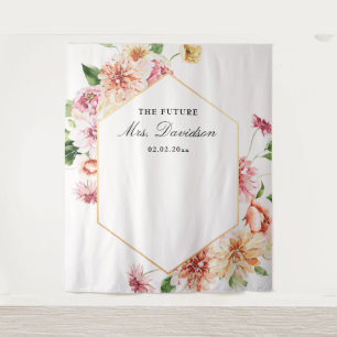 Tapete De Parede Cortina de Fundo para Chá de Noiva Floral Future M