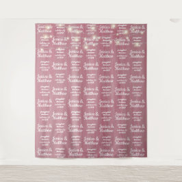 Tapete De Parede Cortina de Fundo Rosa para Casamento Rústico com D