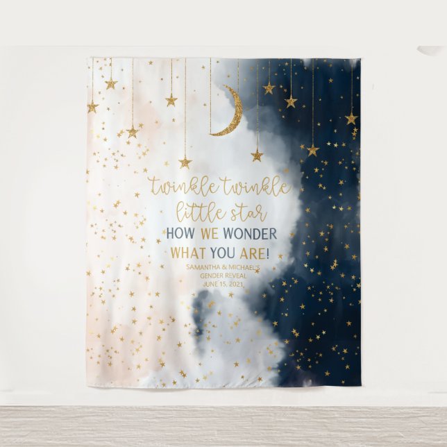 Tapete De Parede Cortina de Revelação de Gênero, Estandarte Estreli (Frente)