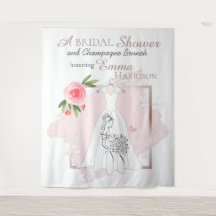 Cortina / Fundo de Foto para Chá de Noiva Elegante