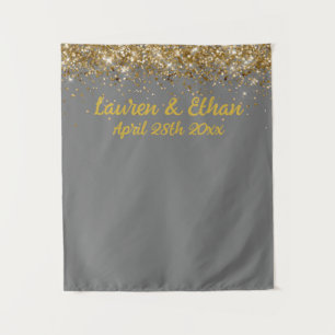 Tapete De Parede Cortina Personalizada Casamento Fotografia Cinza e