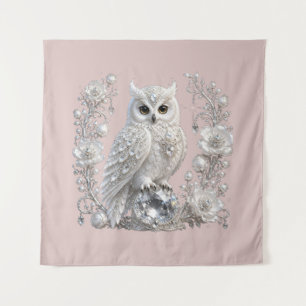 Tapete De Parede Coruja Pérola Cristal Branco