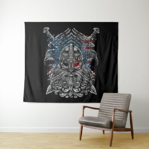 Tapete De Parede Corvos de Odin e espadas Mitologia Viking EUA band