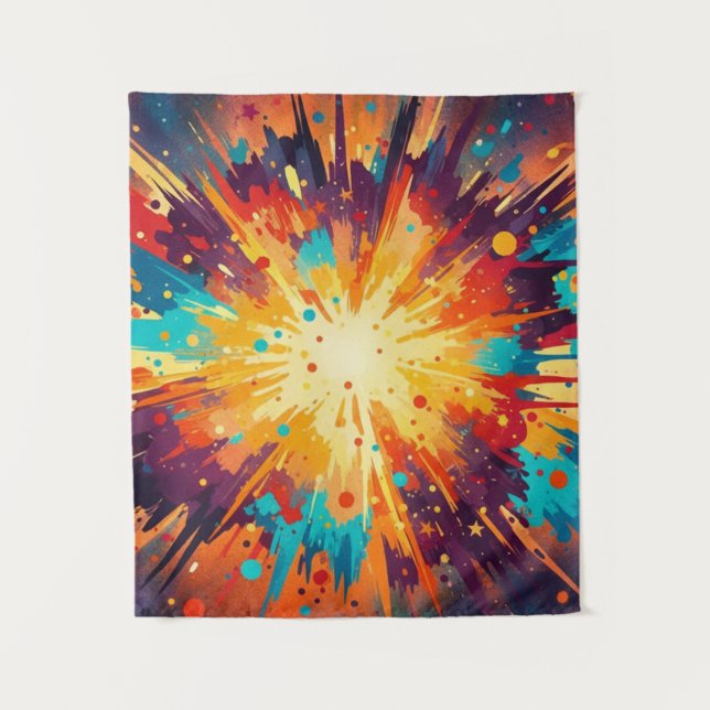 Tapete De Parede Cosmic Burst Abstract Splatter Art (Frente)