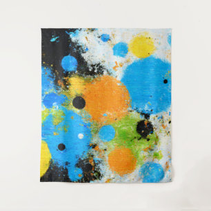 Tapete De Parede Cosmic Chromatic Splatter: Abstract Orbit