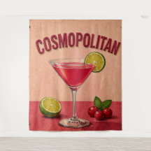 Cosmopolitan Cocktail Pink Martini Bar Decor 