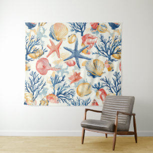 Tapete De Parede Costeira russa - Conchas, Starfish, Recife (10)
