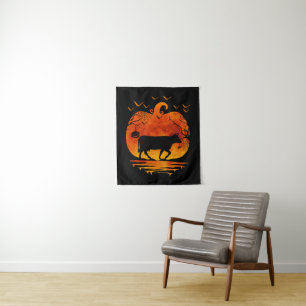 TAPETE DE PAREDE COW HALLOWEEN COSTUME COSTUME PUMPKIN FALL SEASEN