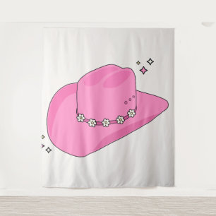 Tapete De Parede Cowboy Hat Pink