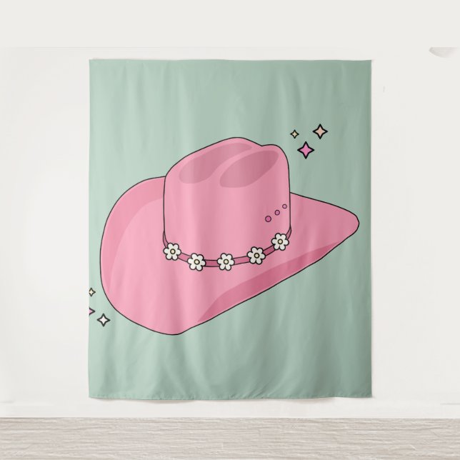 Tapete De Parede Cowboy Hoppy Pink E Green (Frente)