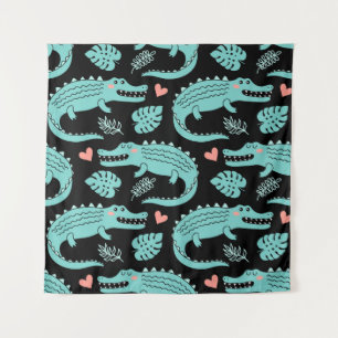 Tapete De Parede Crocodilos de animação, um padrão perfeito.