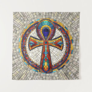 Tapete De Parede Cruz Ankh egípcia - Arte mosaica
