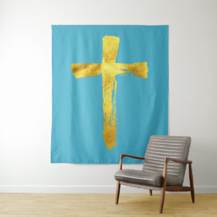 Tapete De Parede Cruz de Pincel da Caligrafia - Crucifixo Artístic