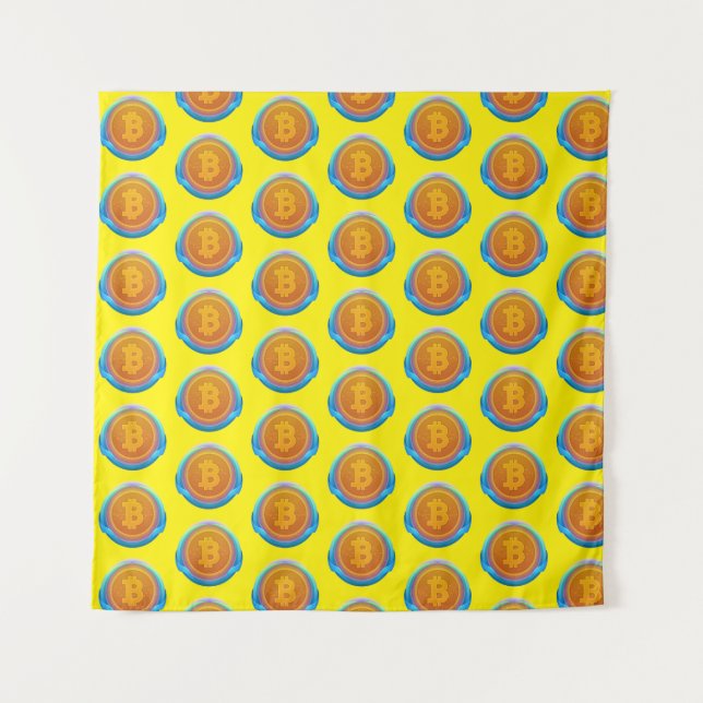 TAPETE DE PAREDE CRYPTOCURRENY BITCOIN (Frente)