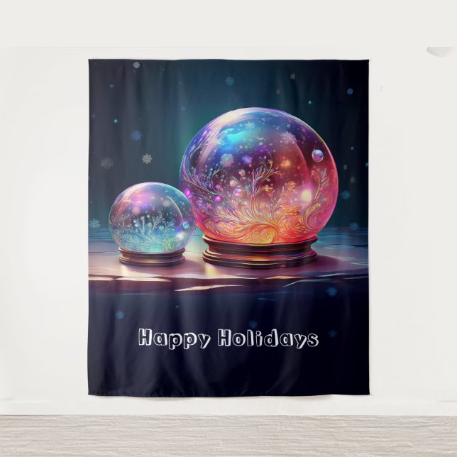 Tapete De Parede Crystal Snowballs Holiday Backdrop (Frente)
