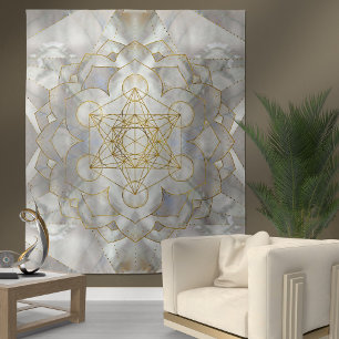 Tapete De Parede Cubo de Metatron em Geometria Sagrada de Lótus