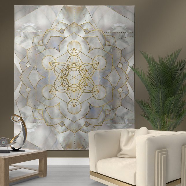 Tapete De Parede Cubo de Metatron em Geometria Sagrada de Lótus (Criador carregado)