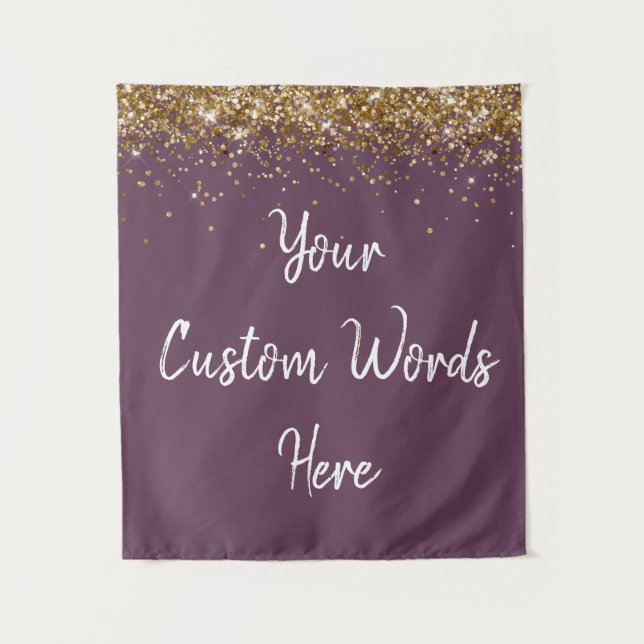 Tapete De Parede Custom Amethyst & White Personalized Photo Booth (Frente)