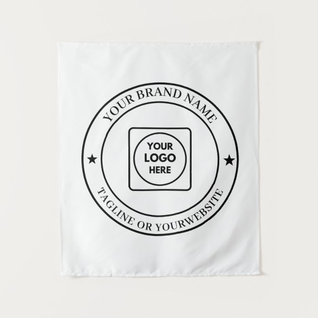 Tapete De Parede Custom Business Logo Text White Promotional Design (Frente)