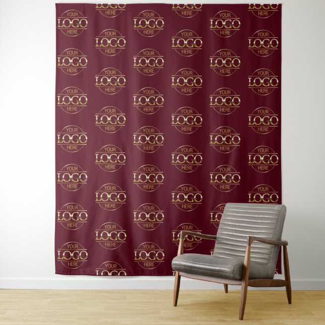 Tapete De Parede Custom Corporate Business Logo Pattern Backdrop (In Situ)