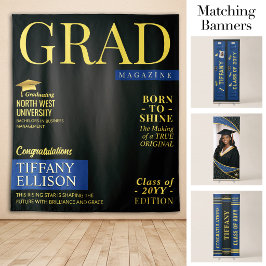 Tapete De Parede Custom Graduation Banner, Grad Magazine Cover