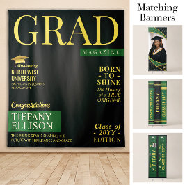 Tapete De Parede Custom Graduation Banner, Grad Magazine Cover