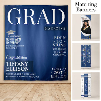 Tapete De Parede Custom Graduation Banner, Grad Magazine Cover