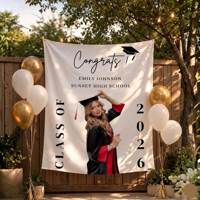 Tapete De Parede Custom Graduation Photo Backdrop Banner Class  (Criador carregado)