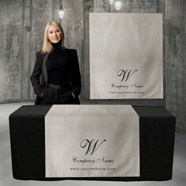 Tapete De Parede Custom Linen Business Table Runner Banner Script (Custom Linen Business Table Runner Banner Script Tapestry)