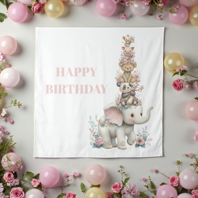 Tapete De Parede Cute Boho Teddy Bear Birthday Party (Criador carregado)