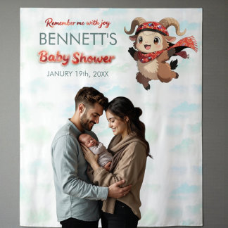 Tapete De Parede Cute Ram Winter Baby Shower Tapestry