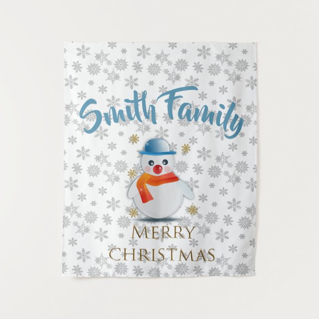 Tapete De Parede Cute Snowman (Frente)