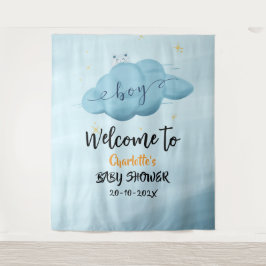 Tapete De Parede Cute Watercolor Cloud Baby Boy Shower Backdrop