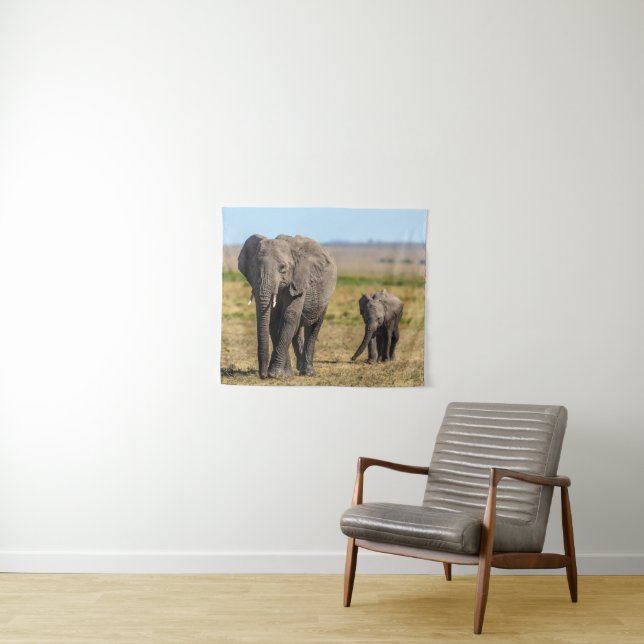 Tapete De Parede Cutest Baby Animals | Elephant Mother & Baby (In Situ (Horizontal))