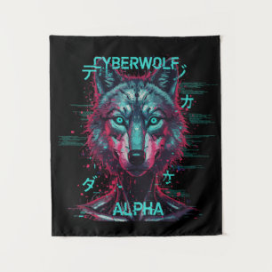 Tapete De Parede Cyberwolf Alpha   Lobo Cyberpunk Neon Futurista
