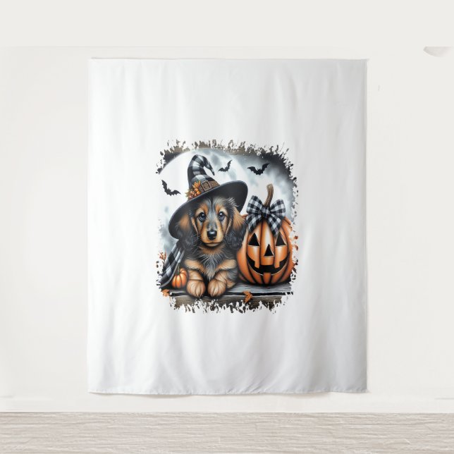Tapete De Parede Dachshund Dog Halloween (Frente)