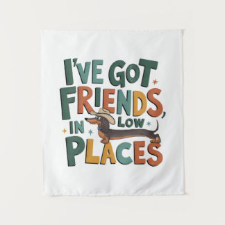 Tapete De Parede Dachshund Tenho Amigos, Em Lugares Baixos