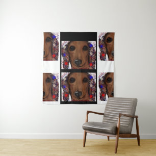 Tapete De Parede Dachshund Vermelho     