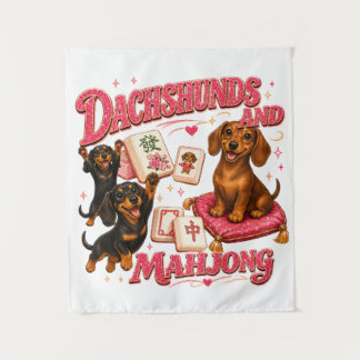 Tapete De Parede Dachshunds e Mahjong