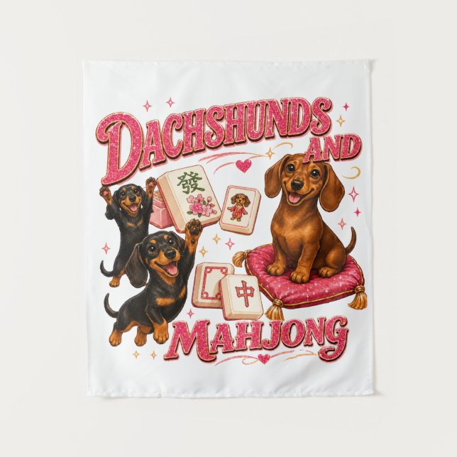 Tapete De Parede Dachshunds e Mahjong (Frente)