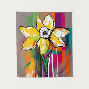 Tapete De Parede Daffodil Flower Abstrato Art Floral Colorida