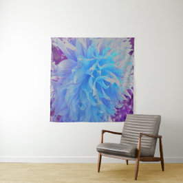 Tapete De Parede Dahlia Flor Decorativa Azul Elegante