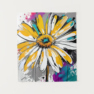 Tapete De Parede Daisy Flower Abstrato Art Floral Colorida Bright
