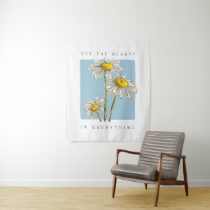 Tapete De Parede Daisy Flowers Beauty Slogan