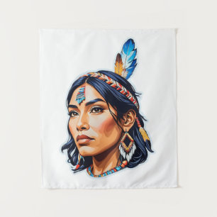 Tapete De Parede Dama Indígena Americana Nativa