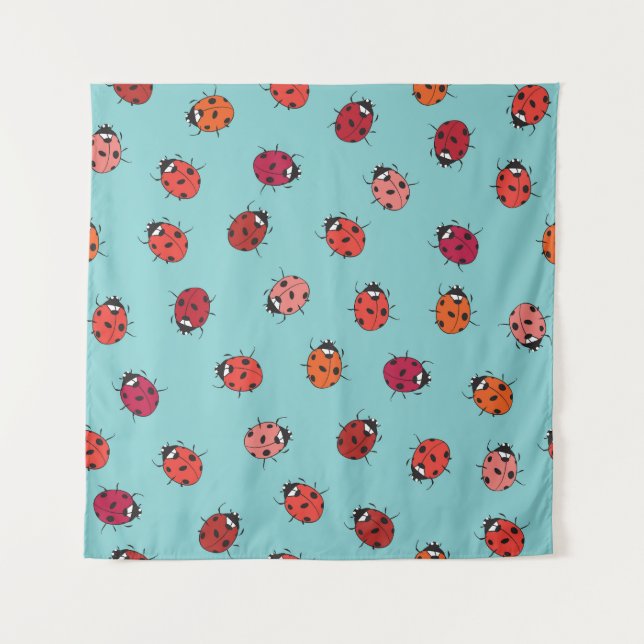 Tapete De Parede Damybugs, fundo azul, charmoso e uniforme (Frente)